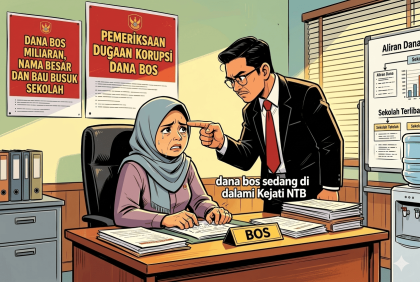 Ilustrasi penanganan dugaan kasus penyimpangan dana BOS yang kini tengah didalami oleh Kejaksaan Tinggi NTB. (Foto: Ilustrasi/Generative AI)