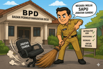 Ilustrasi sikap Pemda Dompu sapu ASN rangkap jabatan (Foto AI)