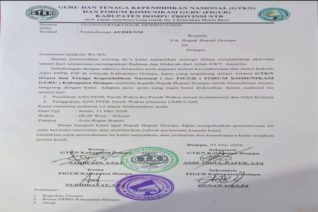 Surat Permohonan Audiensi (Foto WA)