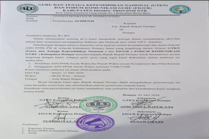 Surat Permohonan Audiensi (Foto WA)