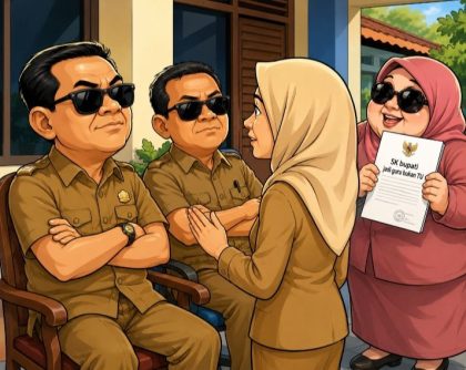 Ilustrasi: Aktifitas KCD dan Kepsek (Foto. AI)