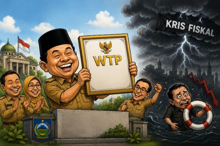 Ilustrasi: WTP Saat Dapur Fiskal Goyah (Foto: AI)