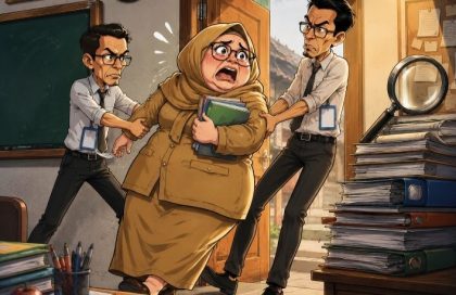 Ilustrasi: Guru SLTA tidak relevan (Foto: AI)