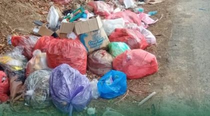 Sampah dipinggir jalan (Foto: DH)