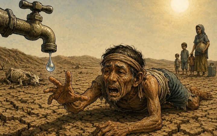 Ilustrasi Kekeringan (Foto: AI)