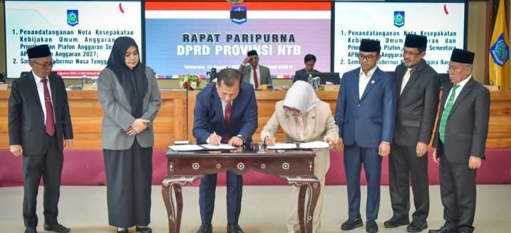 Penandatanganan KUA PPAS NTB (Foto: MT)