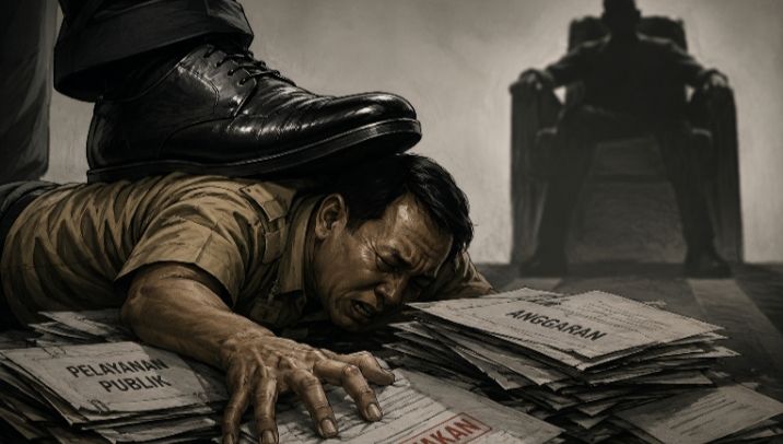 Ilustrasi: Birokrasi Di Kaki Kekuasaan (Foto: AI)