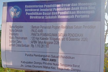 Papan Informasi Pembangunan PAUD (Foto: JL)