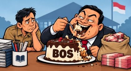 Ilustrasi. Gaji Guru PW Menguap (Foto: AI)